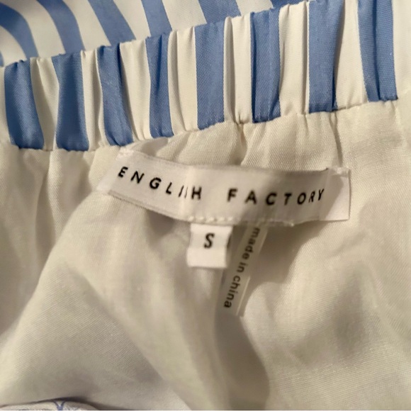 NEW English Factory Blue and White Mixed Pattern Midi Dress - Picture 5 of 8